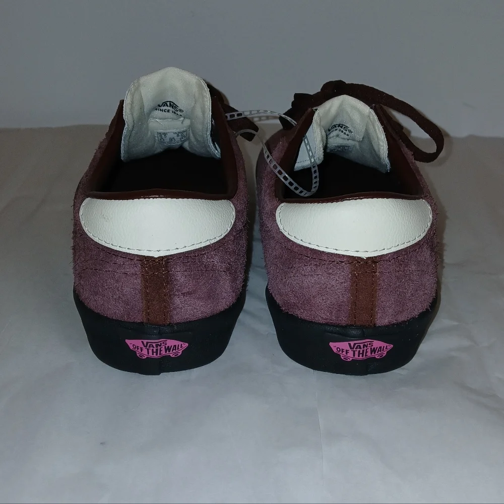 SOLD Vans Sport Low Skate Shoes Suede & Leather, Brown With Pink V-Stripe - Picture 6 of 10